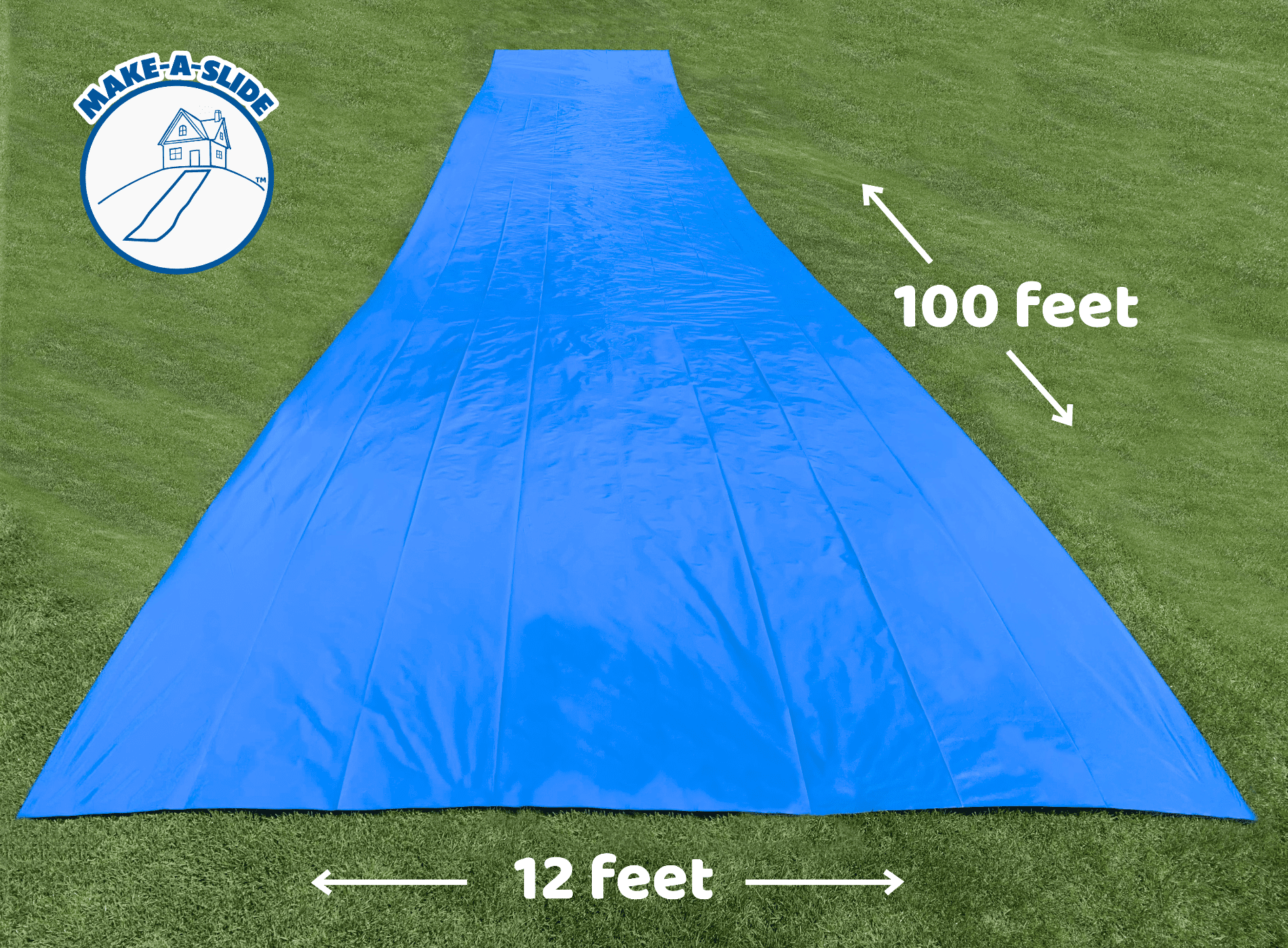 Make-A-Slide™ - 100 FEET LONG - Giant blue backyard slip and slide water slide