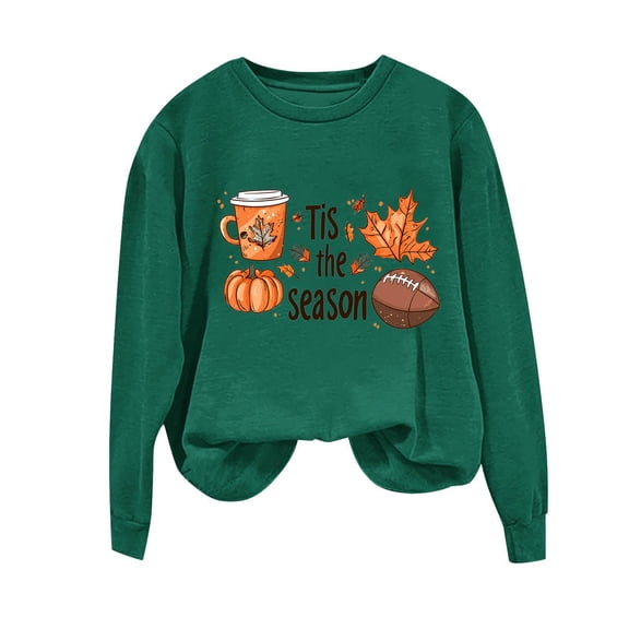 wdsxpo Sweatshirt for Women Thanksgiving Graphic Overszied Sweatshirt Trendy Print Long Sleeve Crewneck Sweatshirt Thankful Gift