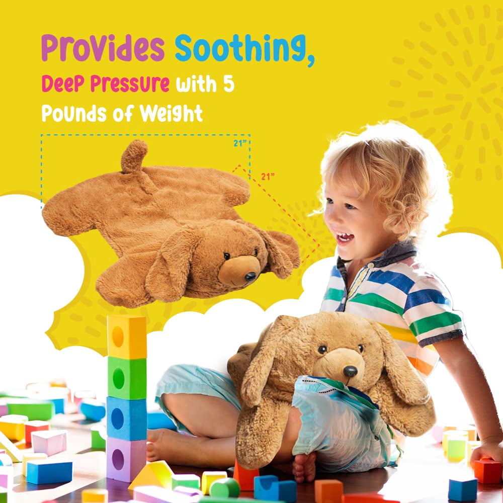LITTLE CHUBBY ONE Teddy Bear Dog Sensory Weighted Lap Pad