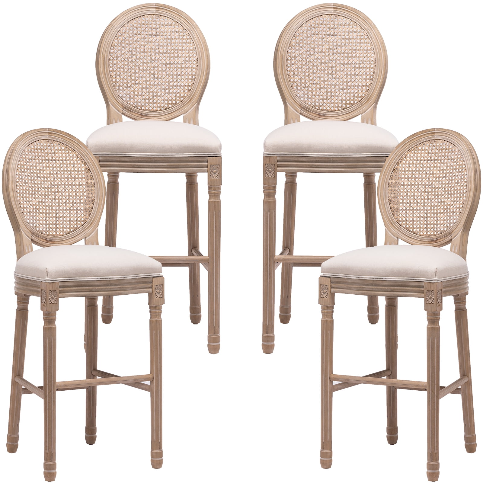Bar Stools Set of 4 30 Inch Barstools Bar Height Set of 4, Rustic