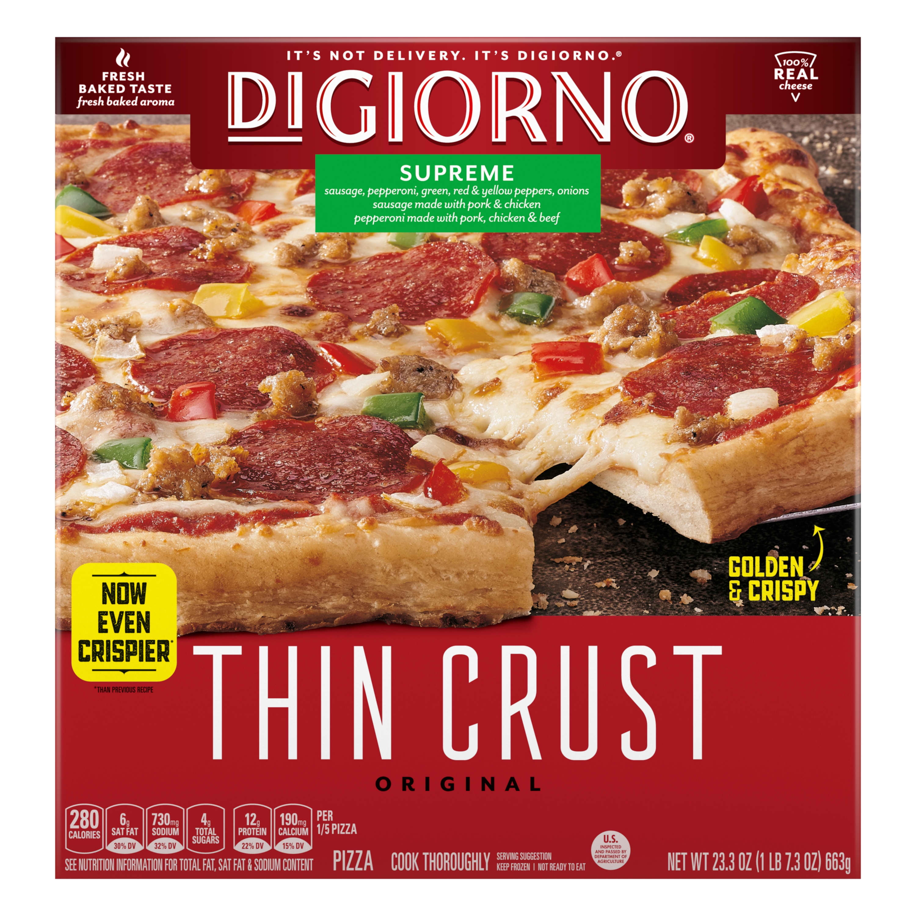 Digiorno Thin Crust Supreme Frozen Pizza 24.8oz