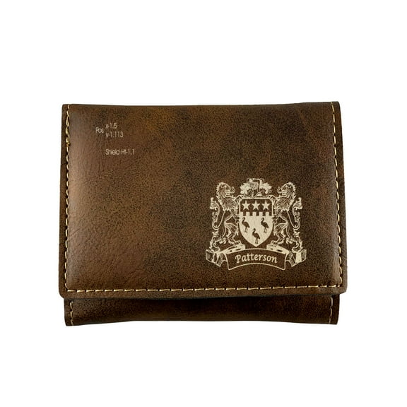 Patterson Irish Coat of Arms Rustic Leather Wallet
