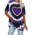 thumbnail image 2 of Wzzjkit T-Shirt pour Femme Grande Taille Décontracté à Imprimé Cœur à Manches Courtes à Col Rond Haut/chemise, 2 of 8