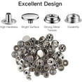 thumbnail image 7 of 50 Sets Press Studs Cap Button, Stainless Steel Snap Fasteners Kit with Hand Fixing Tools, Instant Metal Buttons No-Sew Clips Snap for Bags, Jeans, Clothes, Fabric, Leather Craft(Silver), 7 of 7