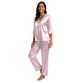 thumbnail image 2 of Pajamas Set for Women Two Piece PJS Sets Shorts - Womens Silk Satin Pajamas Comfortable Soft Loungewear Sleepwear Set 2023 S-XXL, 2 of 7