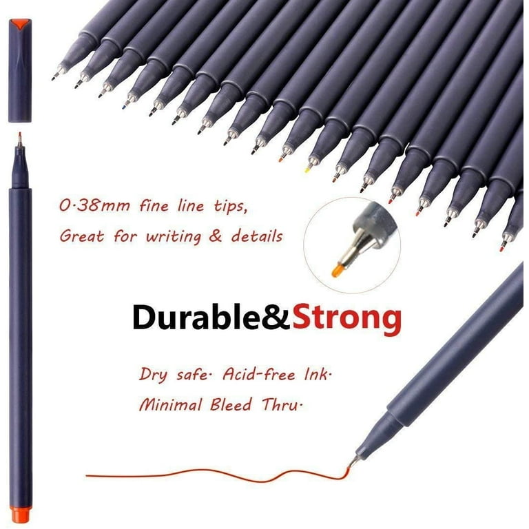 Taotree 24 Fineliner Color Pens, Fine Line Colored Sketch Writing Drawing  Pens for Journaling Planner Note Taking Adult Coloring Books, Porous Fine  Point Markers, School Office Teacher Art Supplies