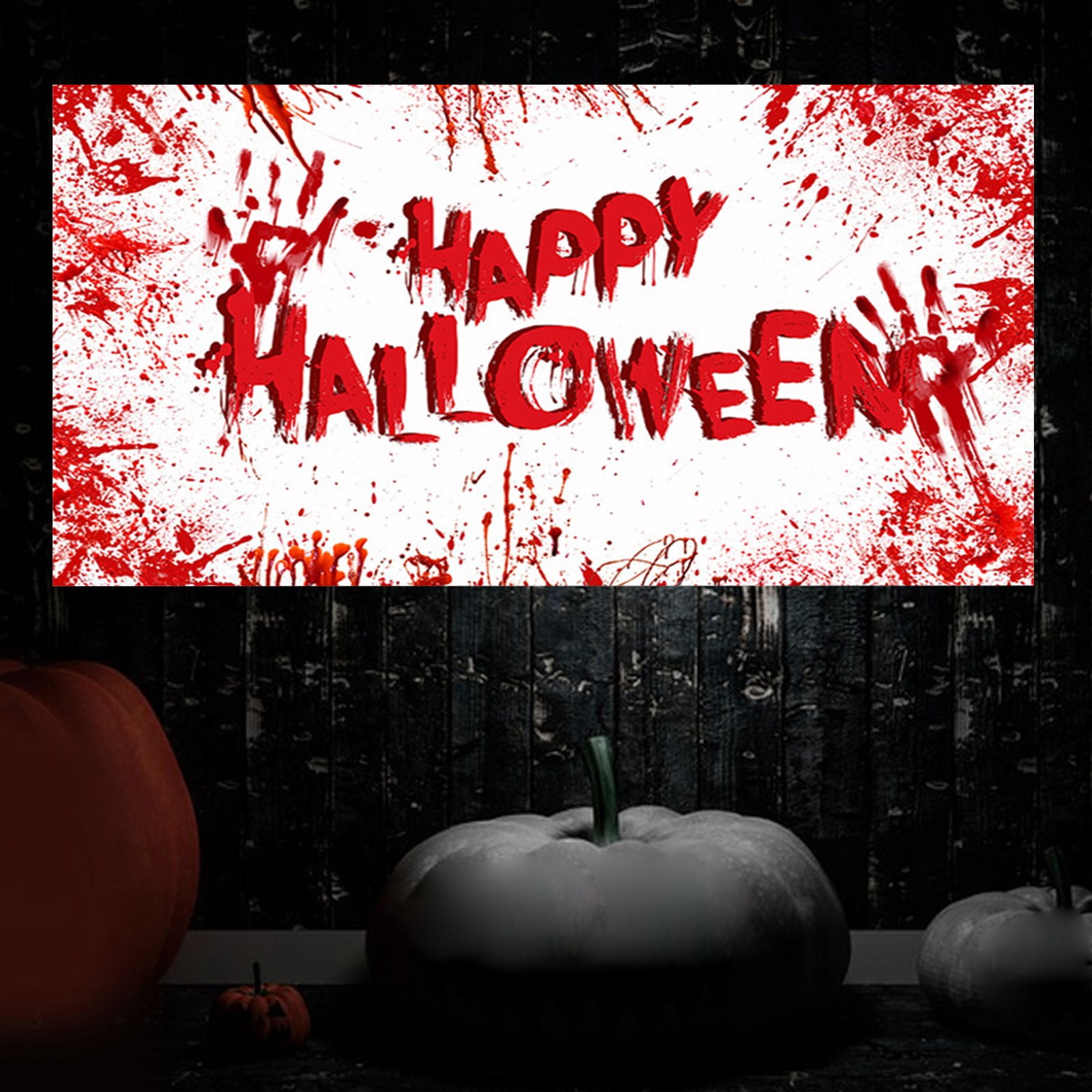 Happy Halloween-Banner 90x180 Cm – Grusel-Party-Deko Mit Blut-Händen