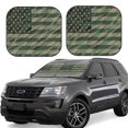 thumbnail image 2 of Uemuo Jungle Green Camo USA Flag Printed 2 PCS Car Windshield Sun Shade, Auto Sun Heat and UV Rays Blocker, Foldable Automotive Front Window Sunshade Protector, 2 of 7