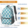 thumbnail image 3 of Cyan and White Checkered Pattern 17" School Backpacks for Teens,Waterproof Oxford Fabric,S-Shape Padded Straps for School,Travel,Hiking,Camping, 3 of 6