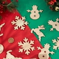 thumbnail image 7 of 30Pcs Wooden Christmas Ornaments Christmas Tree Decorations Snowflake Elk Snowman Blank Unfinished Wood Pendants with 30Pcs Rope Cords for DIY Crafts Home Christmas New Year Decorations, 7 of 7