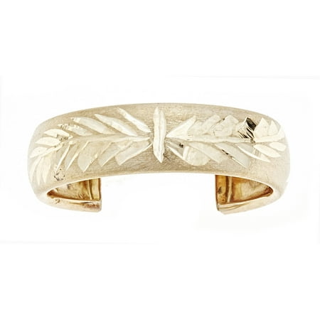 10kt Solid Yellow Gold Adjustable Toe Ring In A Diamond-Cut Design