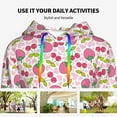 thumbnail image 4 of Lsque Strawberry And Cheery Pattern Casual Women's Hoodie,Hooded Sweatshirt with Kangaroo Pocket,Pullover Hoodie with Eye-catching Drawstrings-Large, 4 of 7