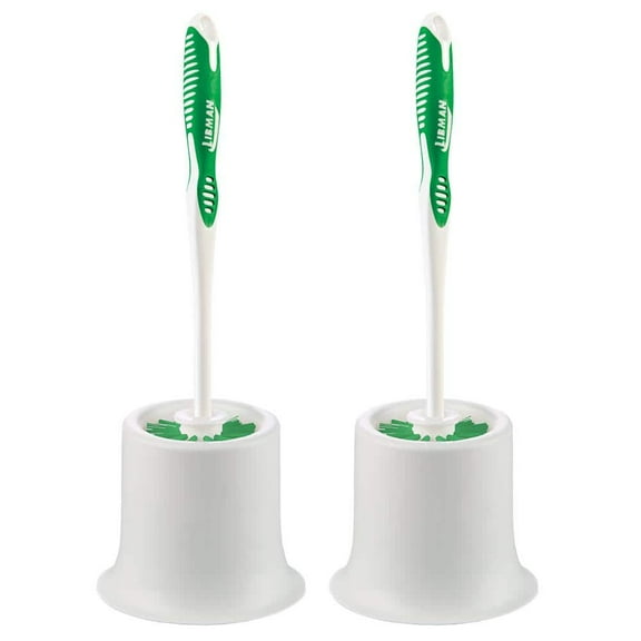 Libman Polypropylene Toilet Bowl Brush and Holder (2-Pack)
