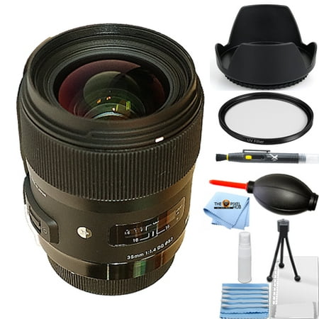 Sigma 35mm f/1.4 DG HSM Art Lens for Nikon DSLR Cameras #340-306 STARTER BUNDLE with Tulip Hood Lens, UV Filter, Cleaning Pen, Blower, Microfiber Cloth and Cleaning (Best 35mm Camera For Travel)