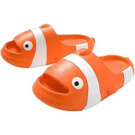 

CoCopeaunts Kid s Fish Slides Non-slip Open Toe Thick Sole Beach Slides Shower Shoes Indoor Outdoor