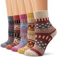 thumbnail image 1 of Calcetines de mujer Calcetines de invierno 5 pares Transpirables Cálidos Suaves Colores coloridos Calidad premium Efecto regulador del clima, 1 of 5