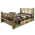 thumbnail image 3 of Glacier Country Collection California King Storage Bed w/ Laser Engraved Bear Design, 3 of 6