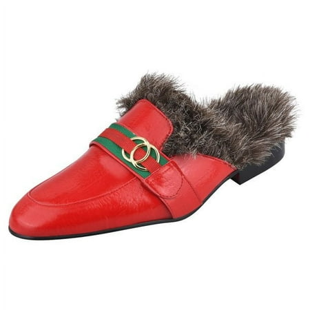 LIBERTYZENO Mens Premium Slip On Comfortable Faux Fur Loafers Shoes