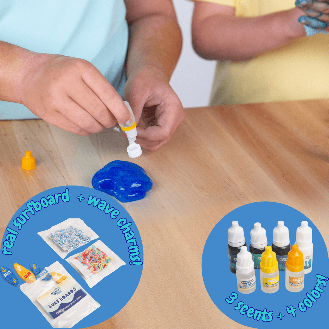 Aqua DIY Slime Kit with Carrying Case, 25 Pieces Included, Surfs Up