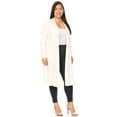 thumbnail image 3 of Women's Casual Plus Size Long Body Duster Cardigan with Pockets Made in USA, 3 of 5