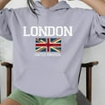thumbnail image 2 of Gray Sweatshirt for Women Long Sleeved LONDON UNITED Letter Printed Hoodie Hoodie Hoodie, 2 of 5