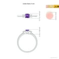 thumbnail image 4 of ANGARA Natural Square Amethyst and Princess Diamond Three Stone Ring in 14K White Gold for Women (Size-4mm) | February Birthstone, Anniversary, Jewelry Gift for Women | Natural Amethyst Ring, 4 of 9