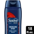 Suave Men Face & Body Wash, Energizing Sport, Bergamot and Wood, 18 oz