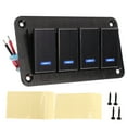 thumbnail image 2 of Panel De Interruptores, Panel De Interruptores Basculantes De 4 Bandas Impermeable Precableado Mejor Control Para Vehículos, 2 of 7