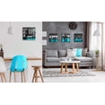 thumbnail image 5 of Wall Decorations Chicago Boston Los Angeles Brooklyn Bridge Skyline Canvas Art Black White USA New York City Pictures Teal Turquoise Lake Water Building Cityscape Home Living Room Office, 5 of 6