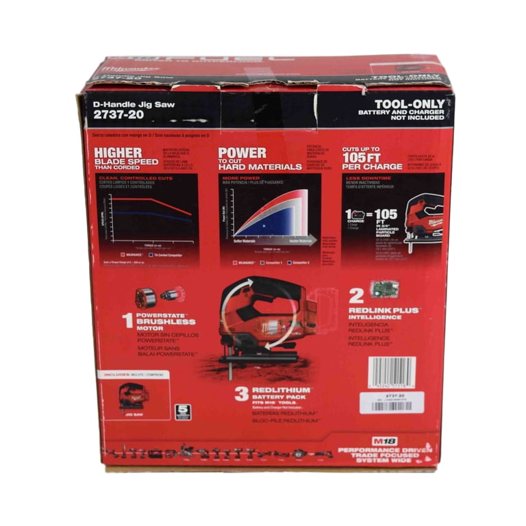 Milwaukee M18 FUEL 18V Brushless D-Handle Jig Saw 2737-20 (Bare