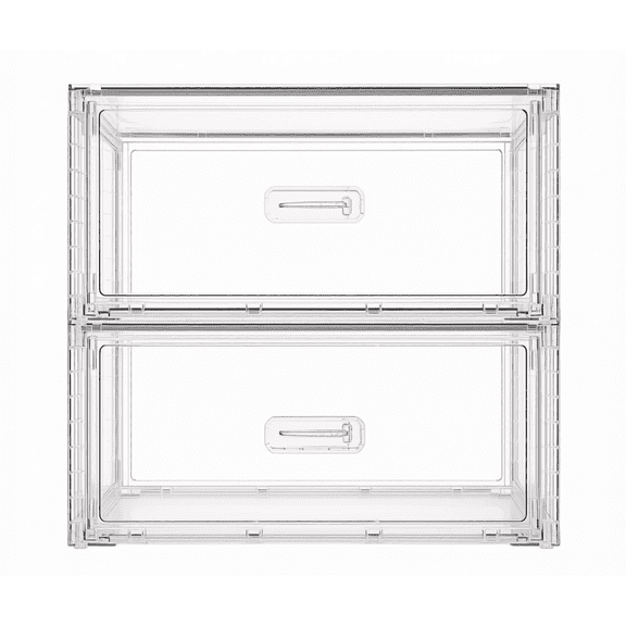 2-Pack Large Clear Stackable Storage Drawers for Closet, 23QT Each, Underbed Organizer Bins