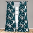 thumbnail image 4 of Ambesonne Astrology Curtains, Goat Skulls Vintage Art, Pair of 28"x95", Dark Seafoam Off White, 4 of 5