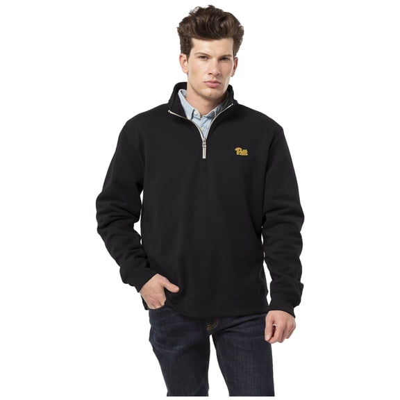 Men's League Collegiate Wear Black Pitt Panthers Essentials Fleece 2.0 Quarter-Zip Jacket