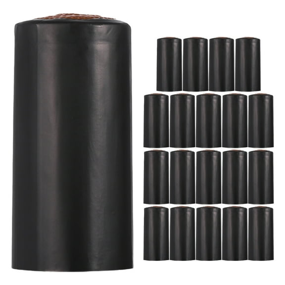 EXHUMKY Black Plastic Wine Heat Shrink Wrap with Good Sealing Effect for Decorative Use Parties and Bars 20pcs