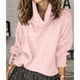 thumbnail image 4 of Suéteres de Punto Grueso Oversize para Mujer, con Cuello Alto, Larga y Corte Holgado, Ideales para el Invierno Rosa XXXL, 4 of 8