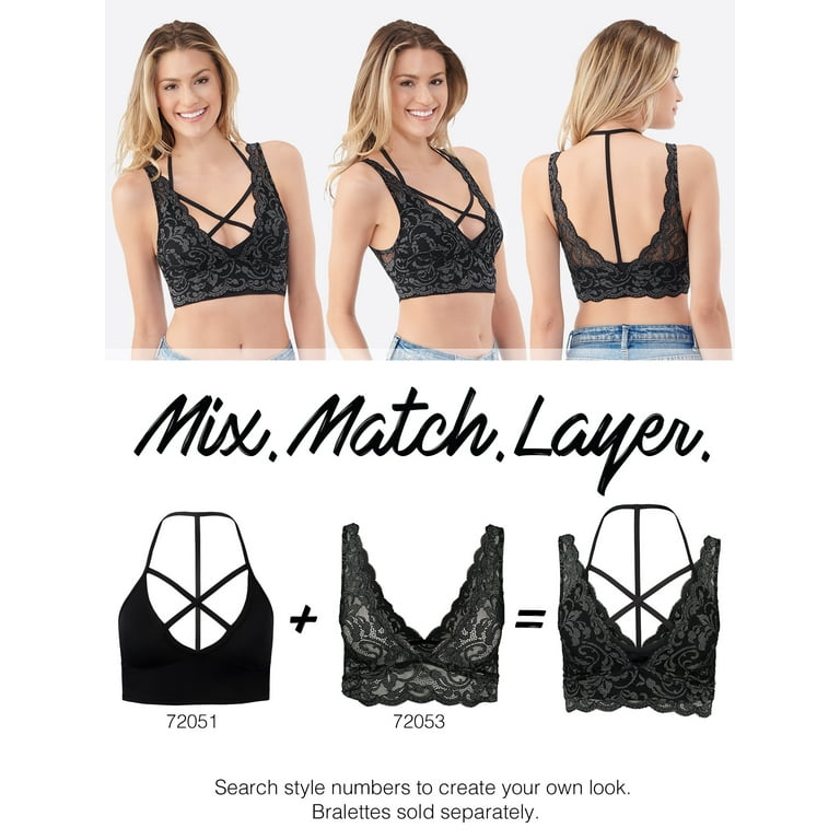 Women’s Mix and Match V-Back Lace Bralette, Style 72053