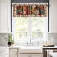 thumbnail image 4 of Boho Tribal Curtain Valance Vintage Square Rustic Colorful Floral Ethnic Textured Pattern Abstract Curtain Valance Bedroom Kitchen Home Decor 54"x18", 4 of 5