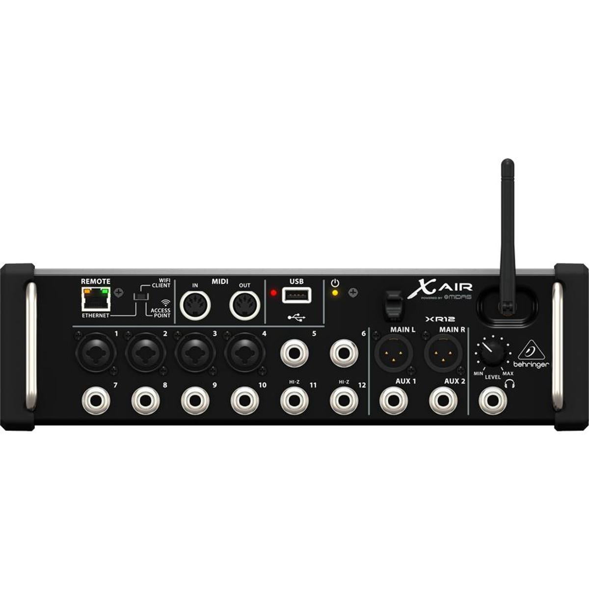 Behringer X Air XR12 12-Input Digital Mixer with 4 Programmable MIDAS Preamps for iPad/Android Tablets, Bundle with TAPH100 Headphones & 2x 25' XLR Microphone Cable