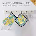 thumbnail image 4 of Yayeee Oven Mitts and Pot Holder Set of 4 Heat Resistant Kitchen Gloves Baking Hot Pad, Yellow Mountains, 4 of 5