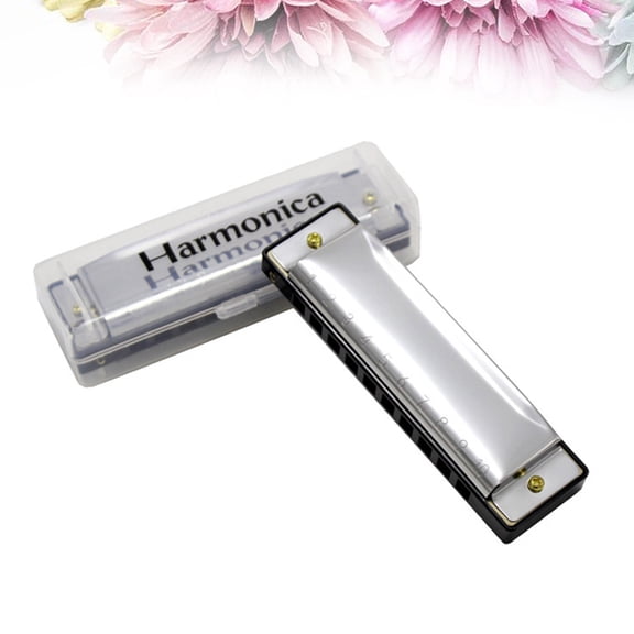 10 Hole Diatonic Harmonica Blues Harp Swan Harmonica Musical Instrument for Blues Jazz Melodica (Sliver)