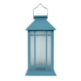 thumbnail image 5 of Mainstays Teal Plastic Solar Powered Lantern With Flickering Flame LED Light, 5 of 8