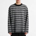 thumbnail image 1 of Ceisia Men's Ink-Brush Stripe Long-Sleeve T-Shirt | Relaxed Summer Casual Top Gift, 1 of 6