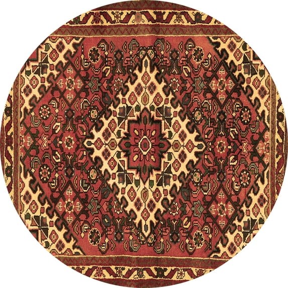 Ahgly Company Indoor Round Persian Brown Traditional Area Rugs, 5' Round