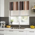 thumbnail image 5 of 2 Pack Valances for Windows, Brown Black Stripes Window Valances for Living Room/Bedroom/Bathroom, Farmhouse Vintage Abstract Lines Light Filtering Kitchen Curtain Valance 54"W x18" L, 5 of 9