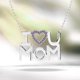 thumbnail image 2 of JeenMata Collar con Colgante de Corazón Abierto Adornado con Piedra Violeta Te Amo Mamá en Oro Blanco de 18 K sobre Plata - Piedra Natal de Febrero - Regalo para Mamá, 2 of 2