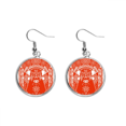thumbnail image 1 of Red Peking Opera Paper-cut Head Ear Dangle Silver Drop Earring Jewelry Woman, 1 of 3