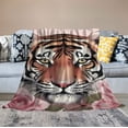 thumbnail image 2 of HENGT Tiger Blanket Soft Warm Tiger Plush Throw Blanket Tiger Gifts for Tiger Lover Cozy Fluffy Flannel Bedding Tiger Animal Stuff Decor Blanket for Girls Boys Kids Adults Women Bed Trave, 2 of 6