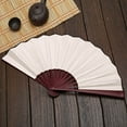 thumbnail image 4 of Opvise Folding Fan Smooth Opening Solid Color Decorative Bamboo Frame 10 Inches Chinese Style Handheld DIY Blank Fan Home Decor Rose Red, 4 of 8