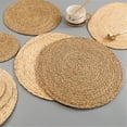 thumbnail image 6 of 4Pcs Woven Placemats, Round Straw Braided Tablemats Natural Handmade Heat Resistant Non-Slip Potholder for Dining Table, 6 of 6