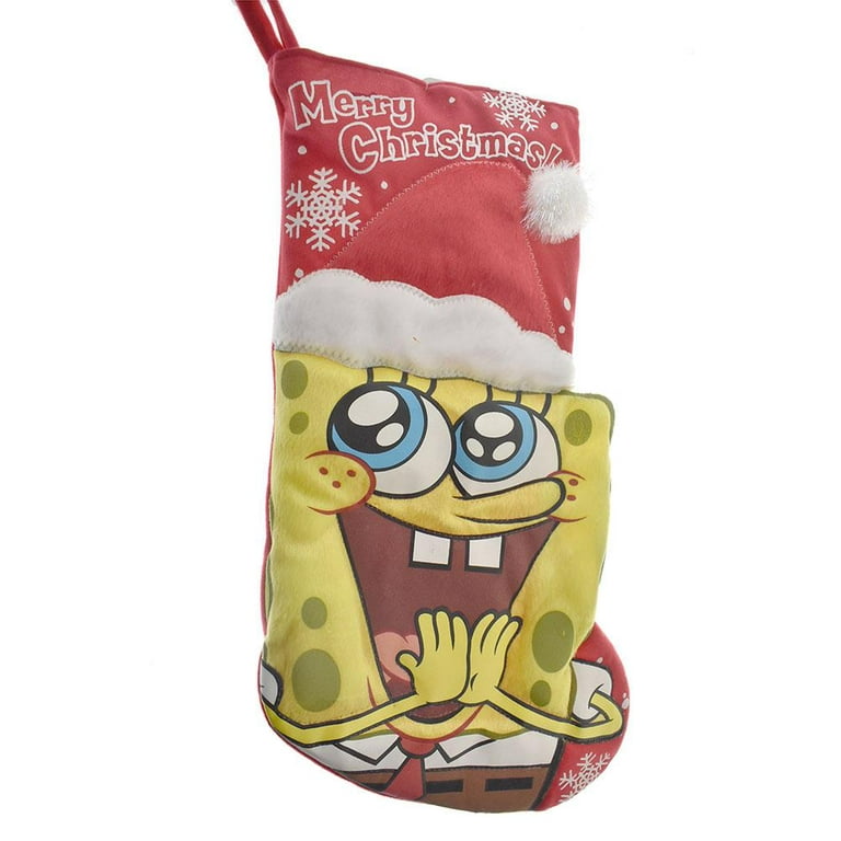 Friendly SpongeBob SquarePants Polyester Christmas Stocking, 17-Inch